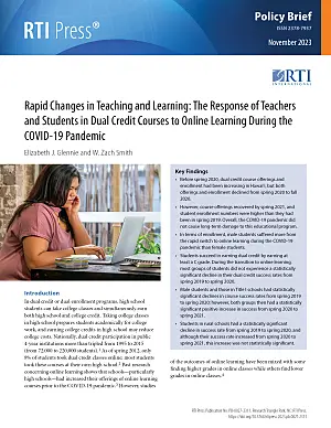 Rapid changes in teaching and learning: The response of teachers and students in dual credit courses to online learning during the COVID-19 pandemic