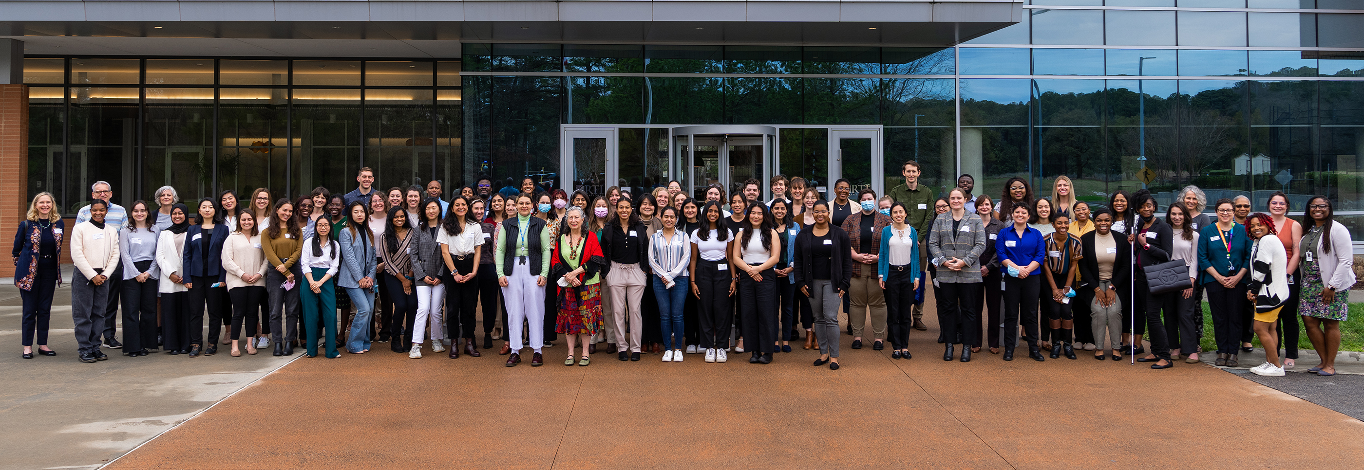 PHield Trip participants in front of RTI's Holden Building