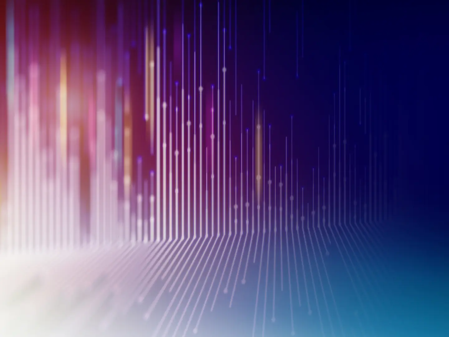 Vertical lines descending, glowing against a gradient purple-to-blue background, creating an abstract digital effect.