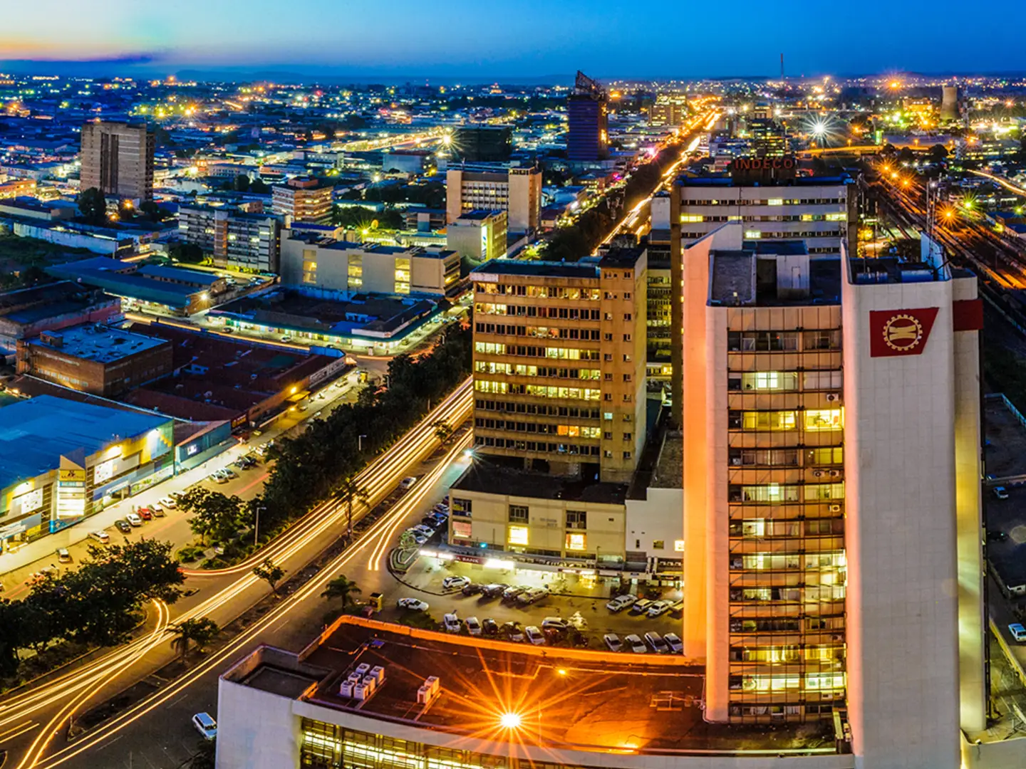 Skyline of Lusaka, Zambia.