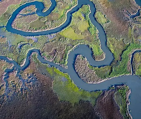 Winding waterway