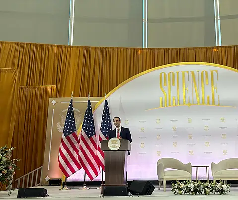 Michael Kratsios, director of the White House Office of Science and Technology Policy, speaks at the White House summit on Oct. 8