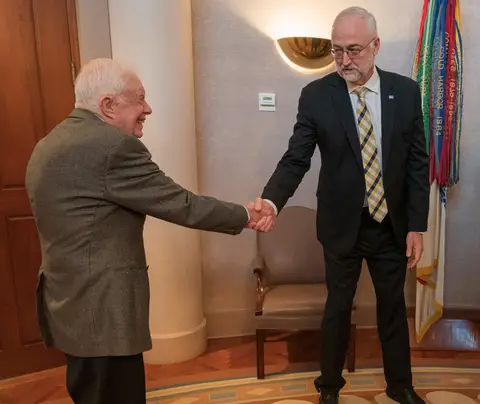 RTI leadership meets with former President Jimmy Carter