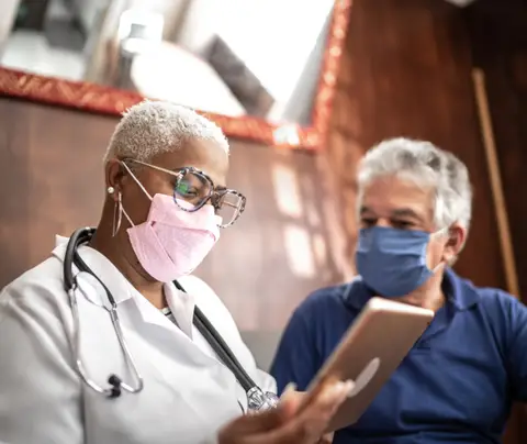 Stock image of doctor and patient