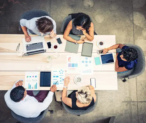 Stock photo of group discussion