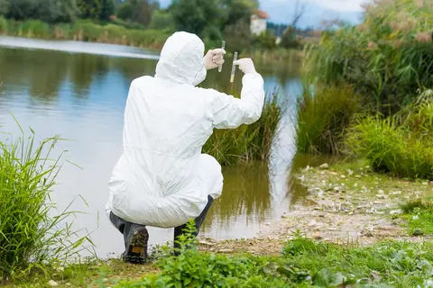 scientists collecting water samples