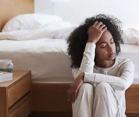 stock photo of tired woman