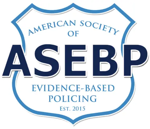 A badge-shaped logo reading "American Society of ASEBP, Evidence-Based Policing, Est. 2015."