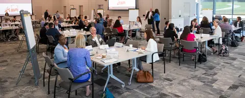 RTI scientists and guests from other institutions participate in a July 2019 gathering on the topic of trust in science.