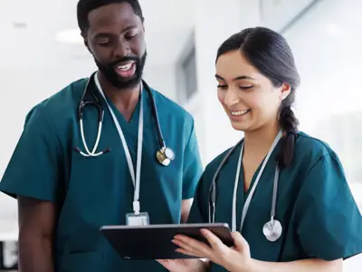 Photo of two doctors smiling