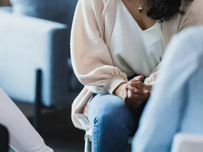 Woman participates in support group