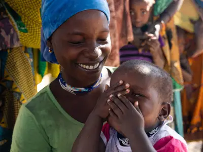 Woman holding baby