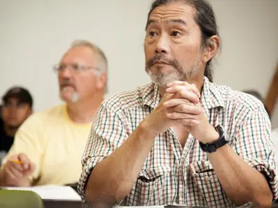 Man sitting in classroom