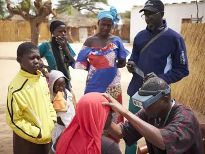 Person in Senegal receiving treatment for trachoma