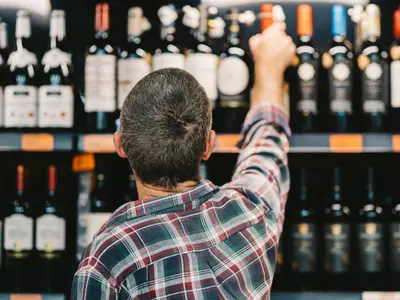 Man shops for alcohol