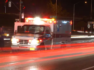 ambulance with sirens on
