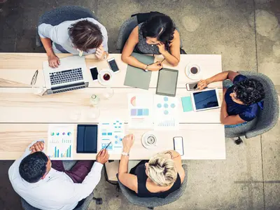 Stock photo of group discussion