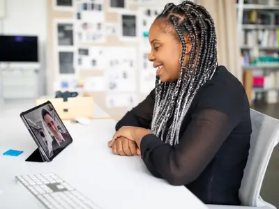 woman on video call