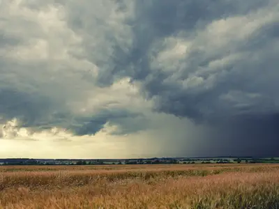 Landscape with rain clouds