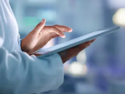 Researcher on a tablet