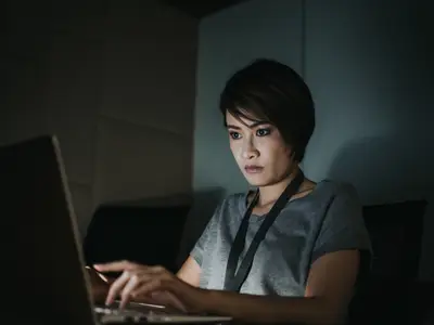 Woman using laptop