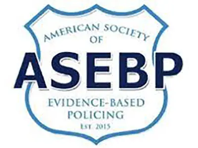 A badge-shaped logo reading "American Society of ASEBP, Evidence-Based Policing, Est. 2015."