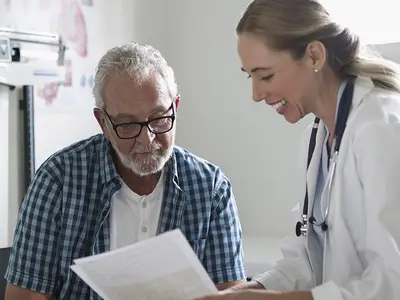 Doctor and patient review patient records