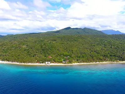 Aerial view of Isla Verde in the Philippines.