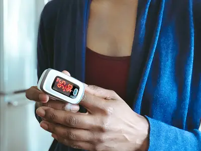wireless oximeter being used as a remote patient monitoring device