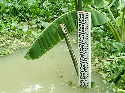 measuring tape in water
