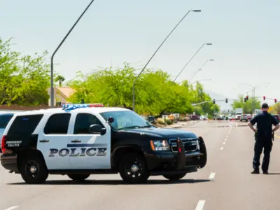 police barrier setup