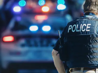 stock image of police officer