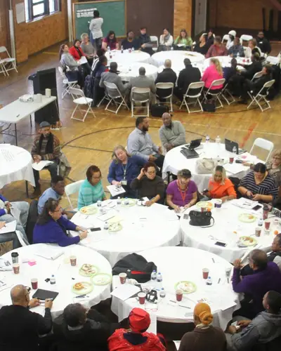 Photo of a community group in Flint, Michigan.