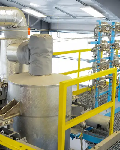 Man working on machinery in the ETDF