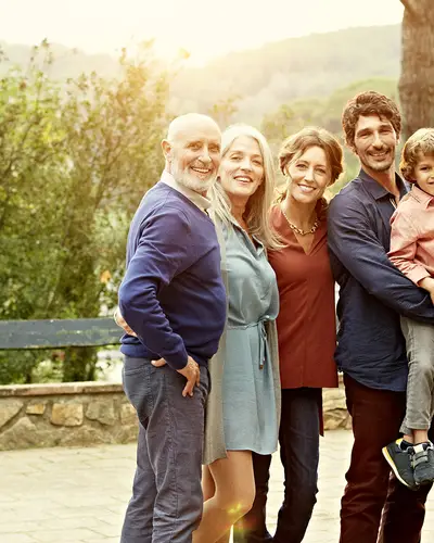 Family of grandparents, parents, and children