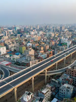 Aerial photo of a Dakha highway