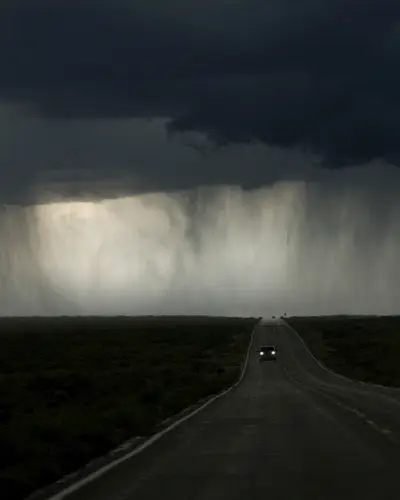 Rain fall on street