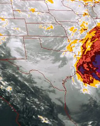 Weather map of the U.S. showing a storm forming over the Southeast coast