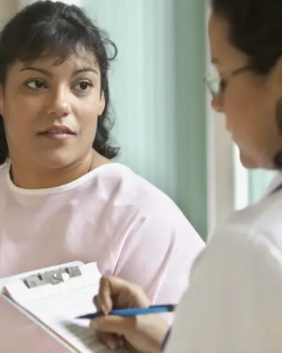 Photo of a doctor and a patient