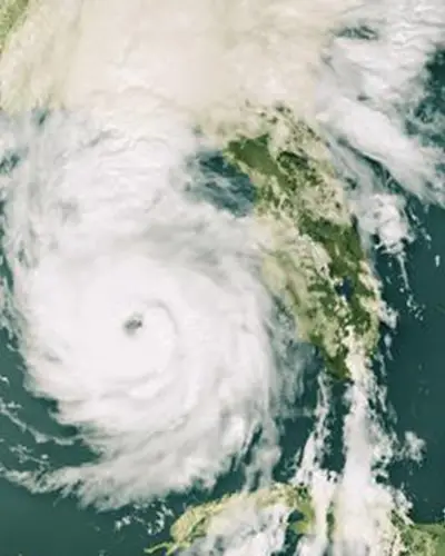 Satellite view of Hurricane Helene over the coast of Florida