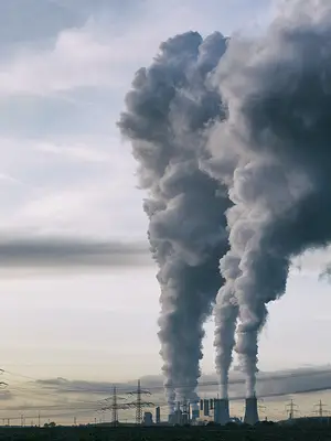 Smoke coming from a power plant