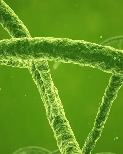 Enlarged view of DNA strands