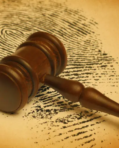 gavel and fingerprint 