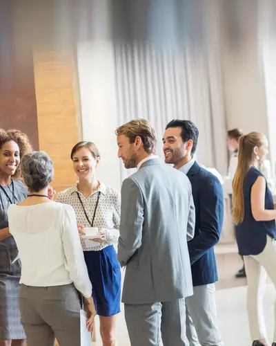 A group of students and young professionals at an event