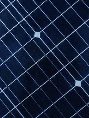 Photo of a close-up of the surface of a solar panel.