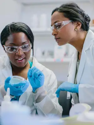 Photo of two scientists in laboratory