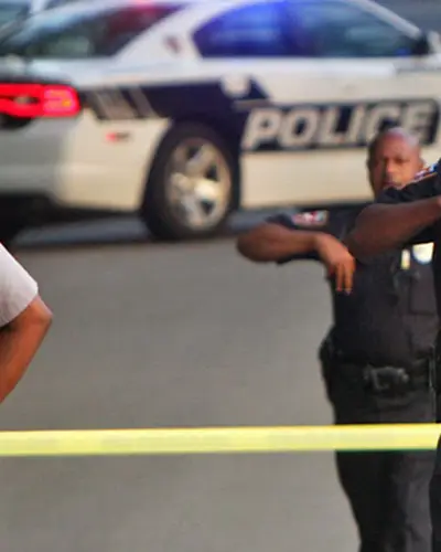 Police officers are on scene