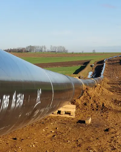 Gas pipeline through farmland