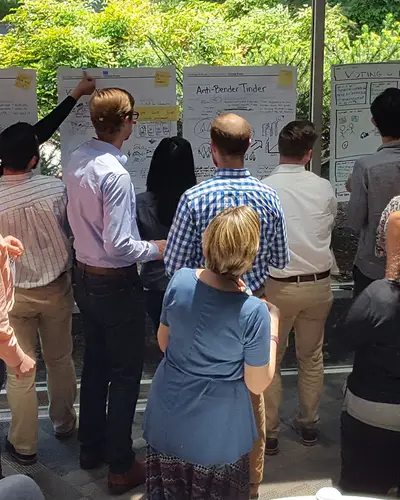 RTI Innovation Advisors engage in a brainstorming session 