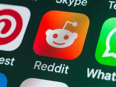 Close up photo of the Reddit app on an iPhone screen